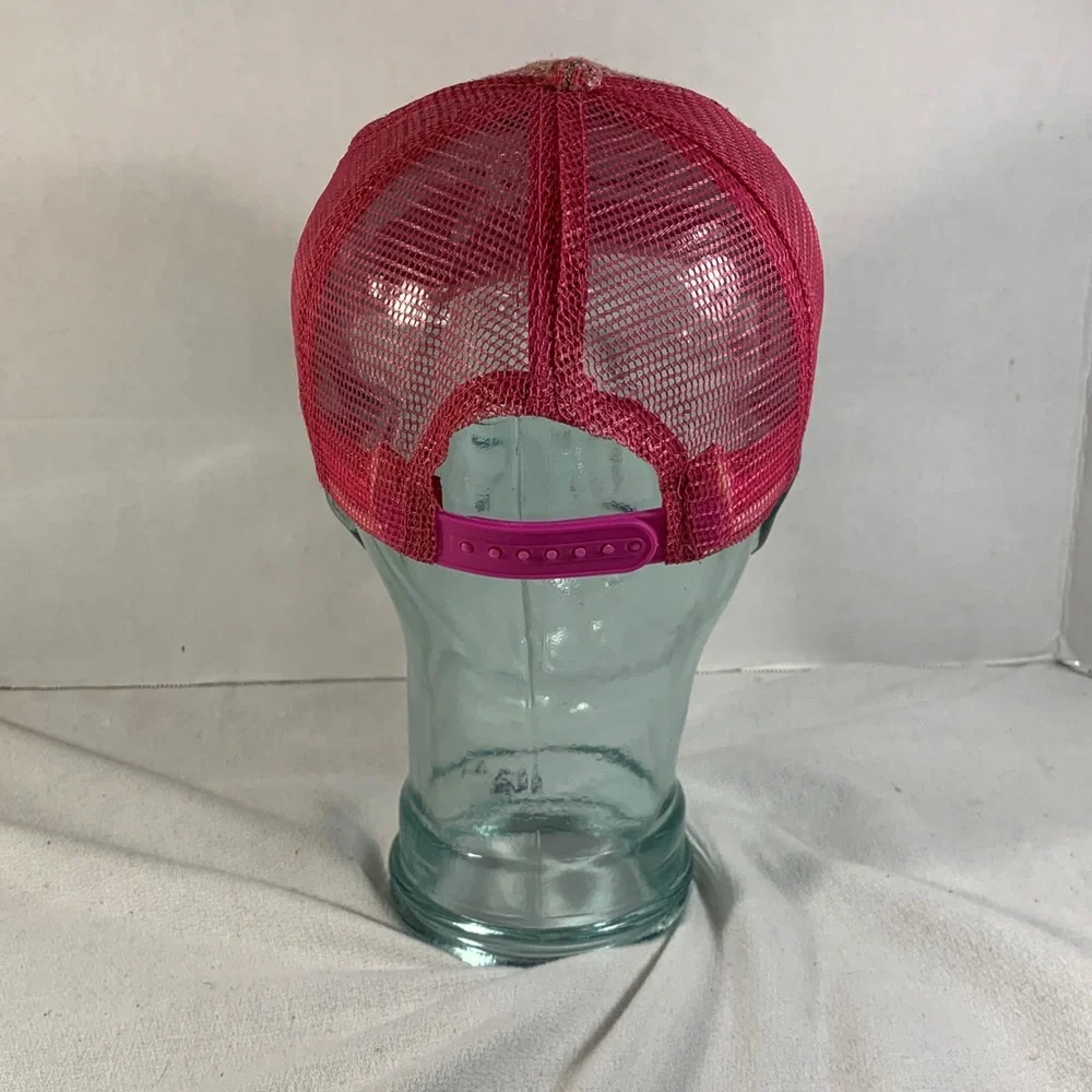 Women's Pink Tweed Trucker Hat with 'Fabulous' Logo